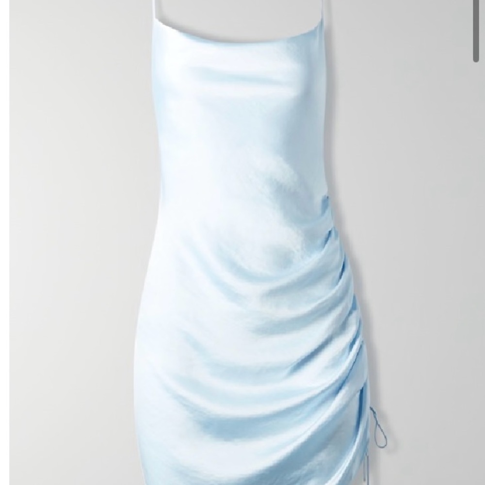 Elegant Light Blue Satin Dress